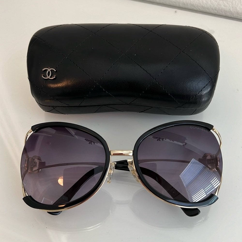 Black & Gold Chanel Sunglasses